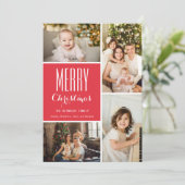 赤いクリスマスフォーフォトコラージュ シーズンカード (スタンド正面)