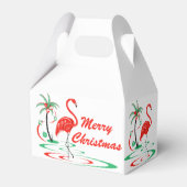 赤いクリスマスフラミンゴメリークリスマス切り妻 フェイバーボックス (裏面サイド)