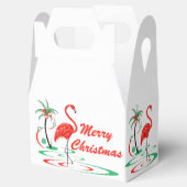 赤いクリスマスフラミンゴメリークリスマス切り妻 フェイバーボックス (オープン)