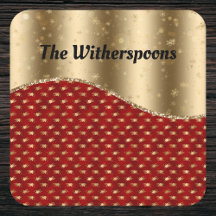 赤いクリスマスフローラ(金ゴールドリボンと名前)