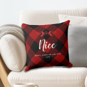 赤いクリスマスプライいけなドまたはニースパーソナライズされた クッション