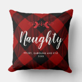 赤いクリスマスプライいけなドまたはニースパーソナライズされた クッション (正面)