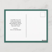 赤いクリスマスプレイド |新しい自宅引っ越しのお知らせ ポストカード (裏面)