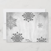 赤いクリスマスプレゼントと雪の結晶フォトカード シーズンカード (裏面)