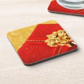 赤いクリスマスプレゼント コースター (左側)