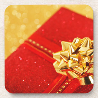 赤いクリスマスプレゼント コースター