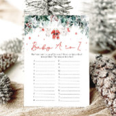 赤いクリスマスベビーアイテムAからZ赤ちゃんシャワーゲーム 招待状