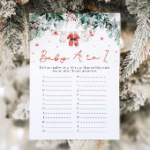 赤いクリスマスベビーアイテムAからZ赤ちゃんシャワーゲーム 招待状
