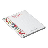 赤いクリスマスベリーと緑の冬の葉 ノートパッド (アングル)