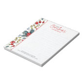 赤いクリスマスベリーと緑の冬の葉 ノートパッド (回転)