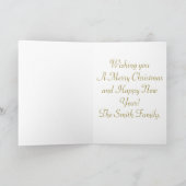 赤いクリスマスベルと挨拶パーソナライズされた シーズンカード (内部)