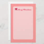 赤いクリスマスホリーリーフ 便箋 (正面/裏面)