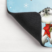 赤いクリスマスボウ姿の奇妙な子猫 マウスパッド (コーナー)