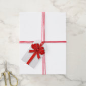 赤いクリスマスボウ ギフトタグ (より糸付き)