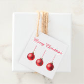 赤いクリスマスボールの装飾の写真と文字 フェイバータグ (インサイチュ)