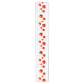 赤いクリスマスボールの装飾写真 ロングテーブルランナー (正面)