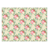 赤いクリスマスボールストライプ金ゴールド白花 テーブルクロス (正面(横))