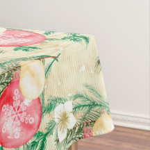 赤いクリスマスボールストライプ金ゴールド白花