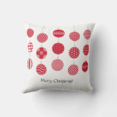 赤いクリスマスボール枕 クッション (裏面)