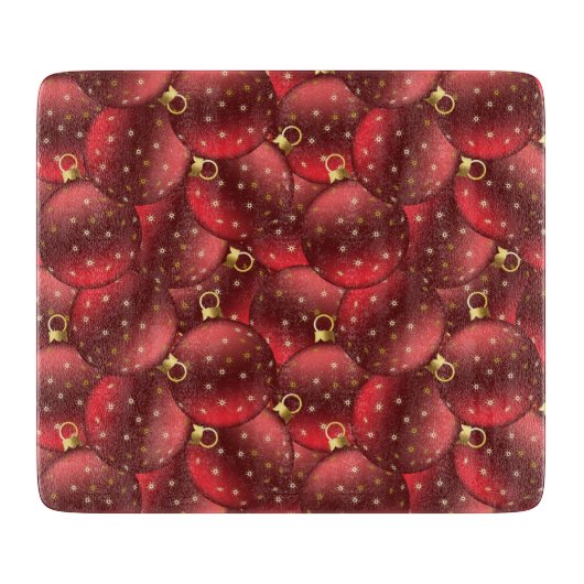 赤いクリスマスボール カッティングボード (正面)