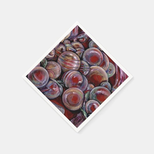 赤いクリスマスボール スタンダードカクテルナプキン (角)