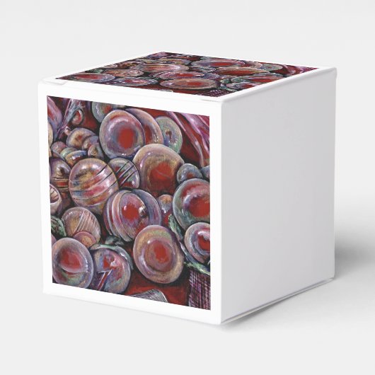 赤いクリスマスボール フェイバーボックス (正面サイド)