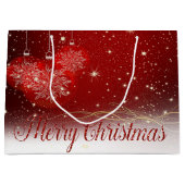 赤いクリスマスボール、メリークリスマス ラージペーパーバッグ (正面)