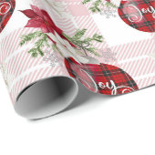 赤いクリスマスボール ラッピングペーパー (ロールコーナー)
