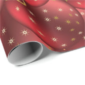 赤いクリスマスボール ラッピングペーパー (ロールコーナー)