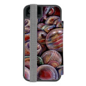 赤いクリスマスボール INCIPIO iPhoneウォレットケース (フォリオ裏面)