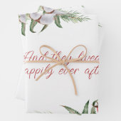 赤いクリスマスポインセチアパーソナライズされた枠 ラッピングペーパーシート (インサイチュ)