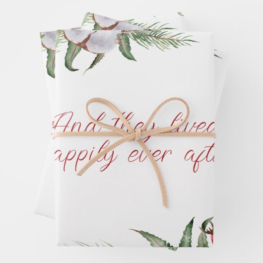 赤いクリスマスポインセチアパーソナライズされた枠 ラッピングペーパーシート (インサイチュ)