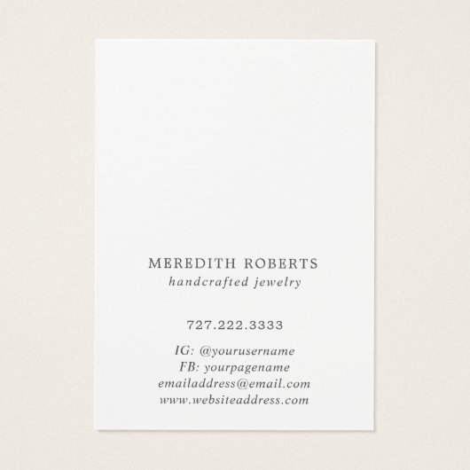 赤いクリスマスポインセティアスのイヤリングディスプレイカード (裏面)