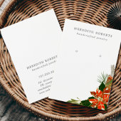 赤いクリスマスポインセティアスのイヤリングディスプレイカード