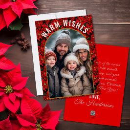 赤いクリスマスポインセティカスタムア写真 シーズンカード
