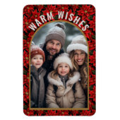 赤いクリスマスポインセティカスタムア写真 マグネット (縦)