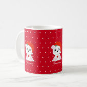 赤いクリスマスポーラーベア コーヒーマグカップ (正面左)