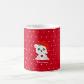 赤いクリスマスポーラーベア コーヒーマグカップ (中央)
