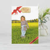 赤いクリスマスラベル写真 シーズンカード (スタンド正面)