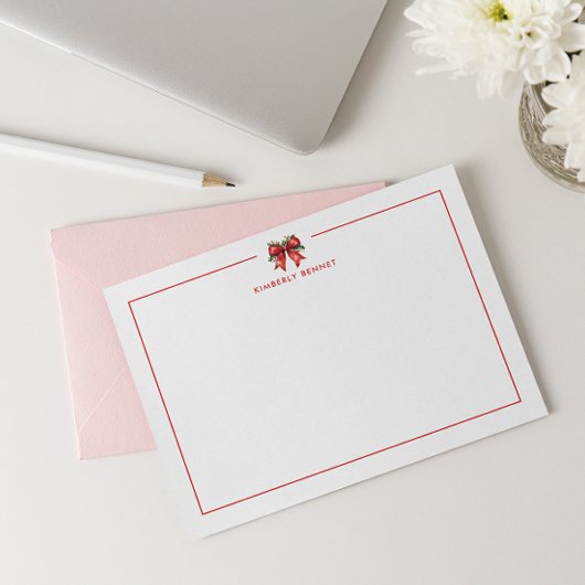 赤いクリスマスリボン クコレット ミストルテープ 個人名入り ノートカード