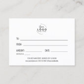 赤いクリスマス休暇のビジネスギフト証明書 名刺 (裏面)