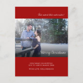 赤いクリスマス写真妊娠告知カード シーズンポストカード (正面)