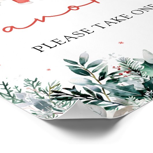 赤いクリスマス冬かわいいサンタ赤ちゃんシャワーが好き ポスター (角)