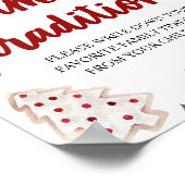 赤いクリスマス家族の伝統ベビーシャワーのサイン ポスター (角)