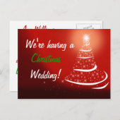 赤いクリスマス日付はがきを保存 シーズンポストカード (正面/裏面)