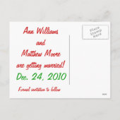 赤いクリスマス日付はがきを保存 シーズンポストカード (裏面)