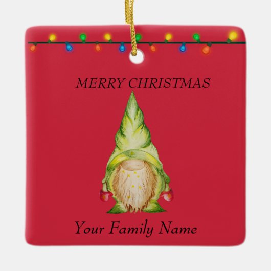 赤いクリスマス格言 セラミックオーナメント (正面)