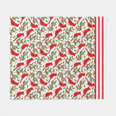 赤いクリスマス深紅色 フリースブランケット (正面(横))