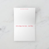 赤いクリスマス球根を持つロッキングホース シーズンカード (内部)