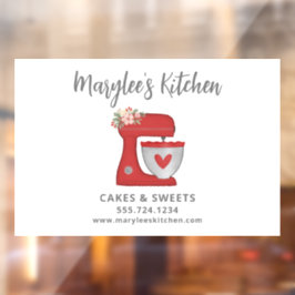 赤いクリスマス菓子店のパン職人 ビジネス ウィンドウサイン